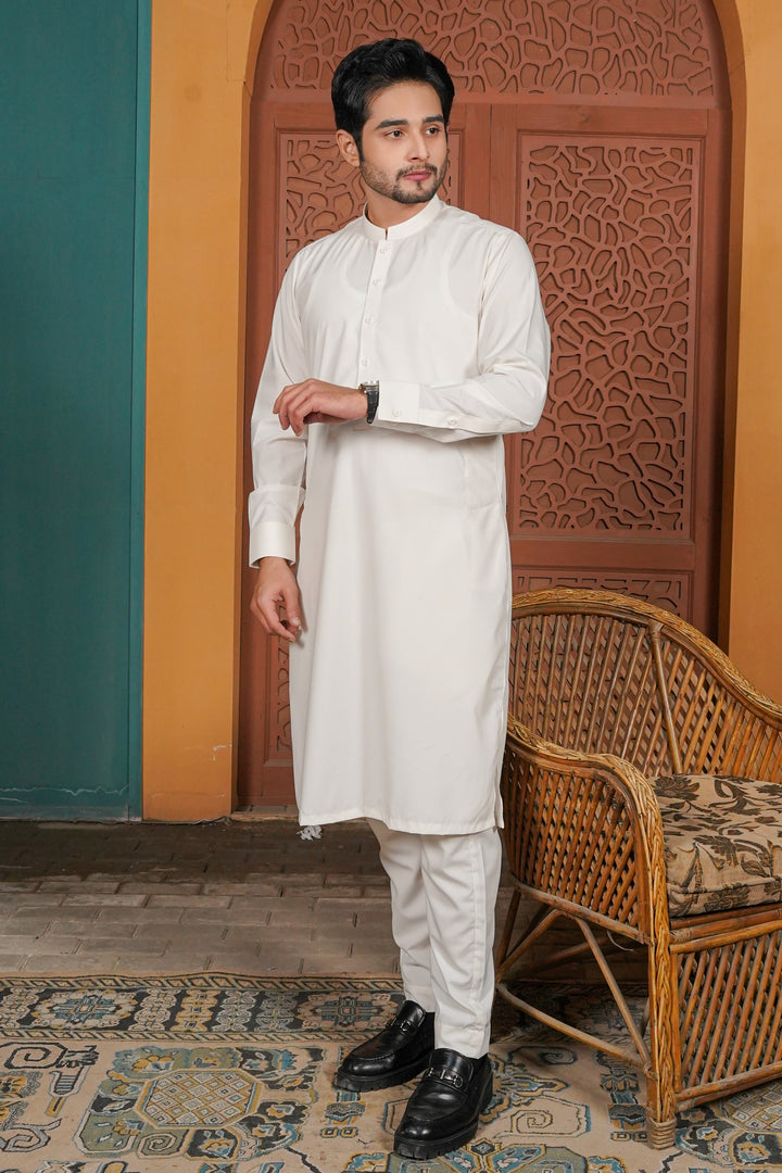 Off White - Plain Kurta Pajama