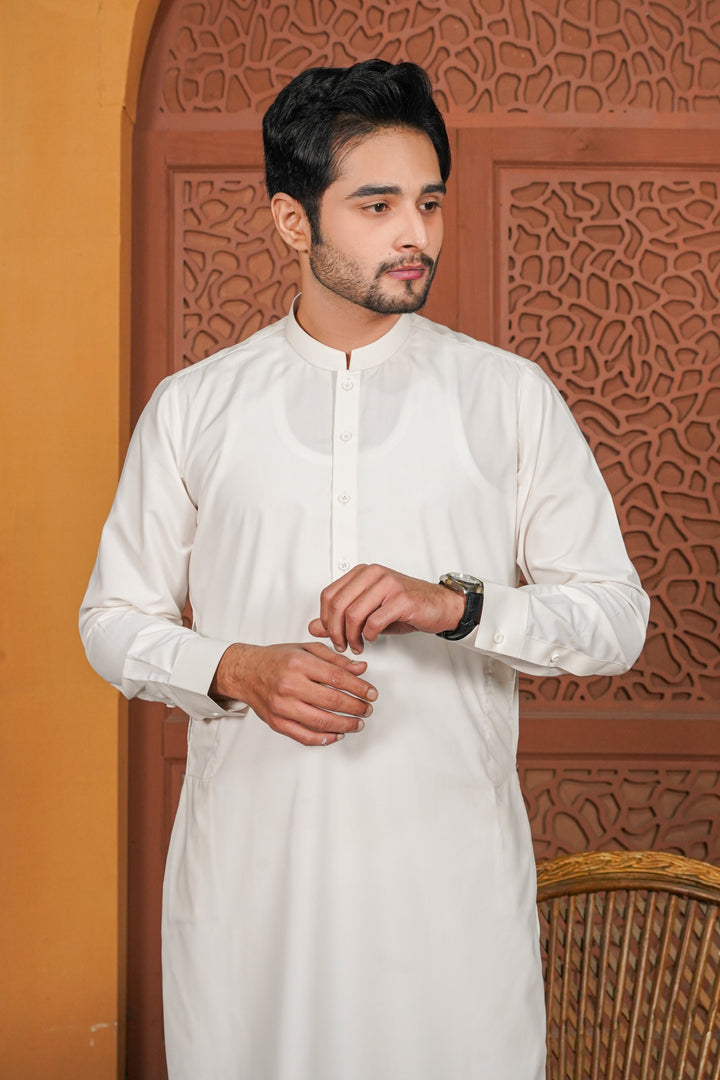 Off White - Plain Kurta Pajama