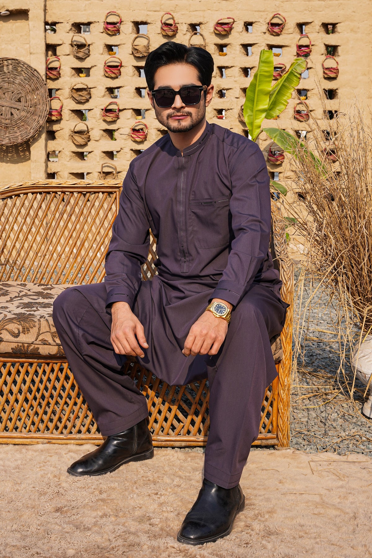Deep Purple - Designer Shalwar Kameez