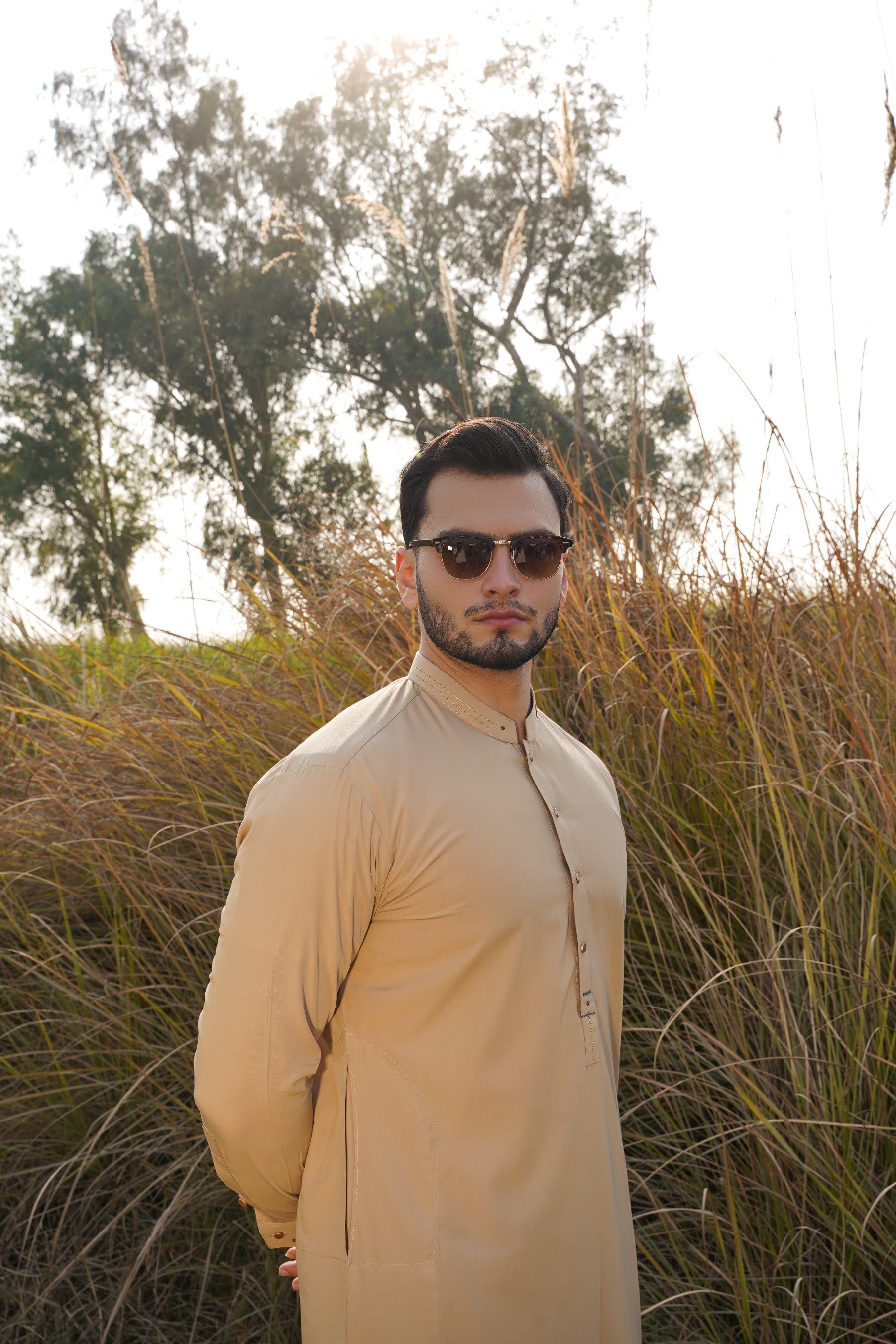 Beige - Designer Shalwar Kameez