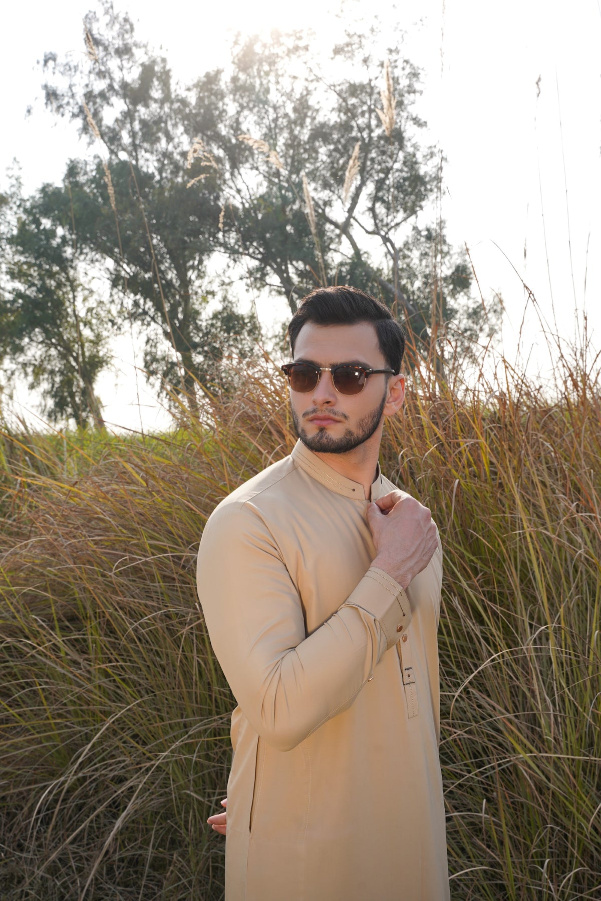 Beige - Designer Shalwar Kameez