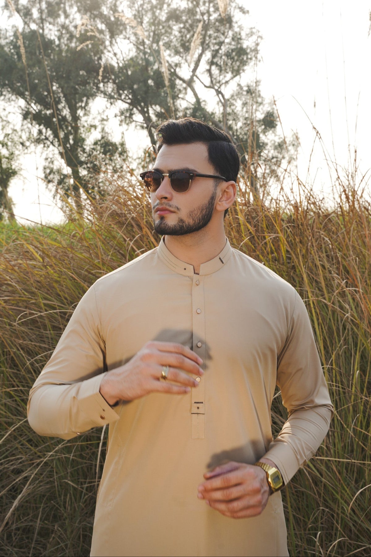 Beige - Designer Shalwar Kameez