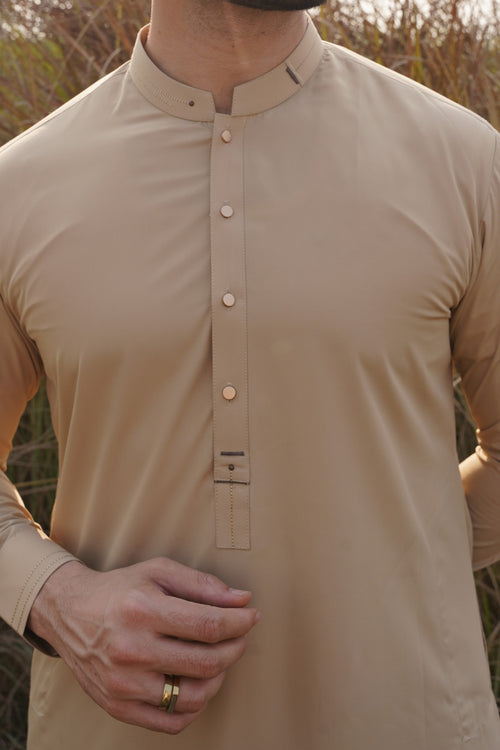 Beige - Designer Shalwar Kameez
