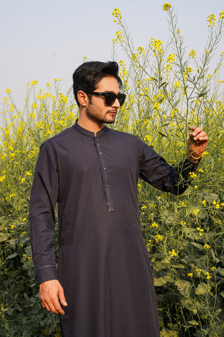 Navy Blue - Designer Shalwar Kameez