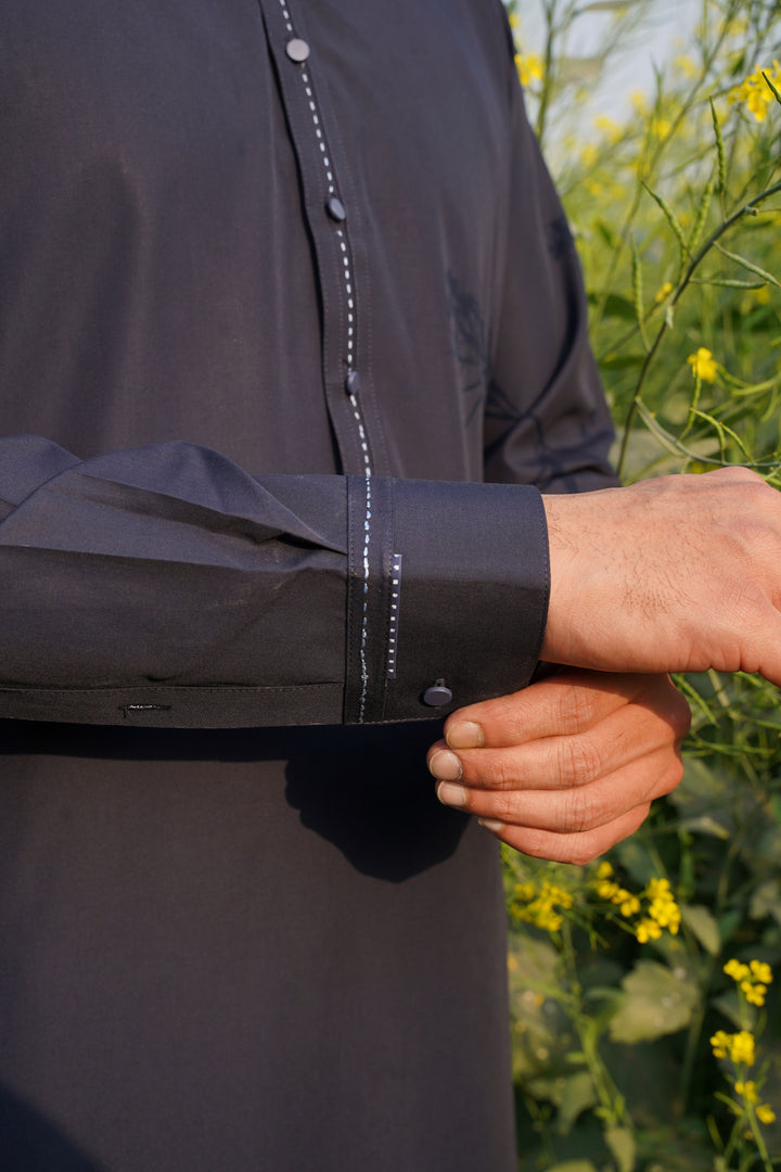 Navy Blue - Designer Shalwar Kameez