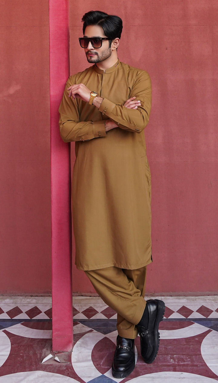 Olive - Designer Shalwar Kameez