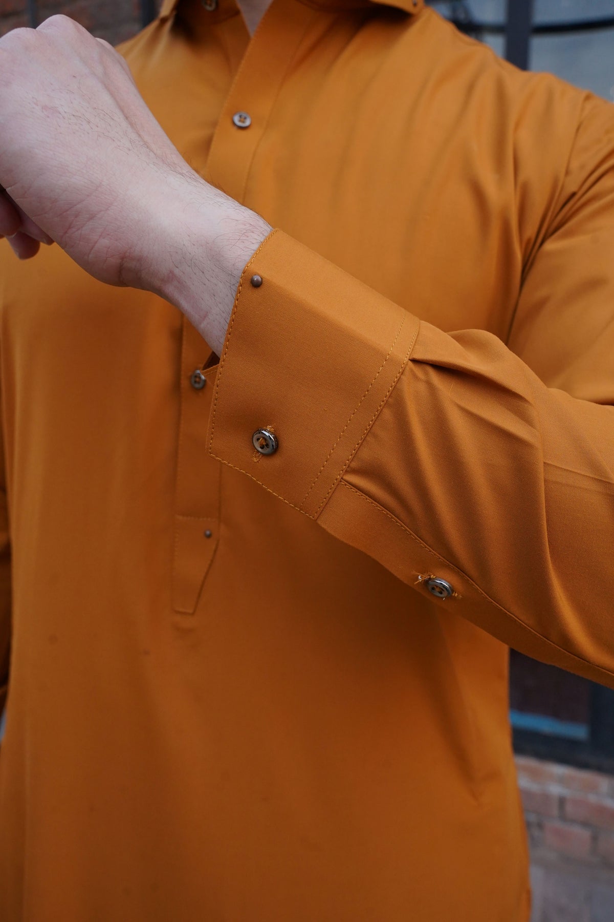 Camel - Designer Collar Shalwar Kameez