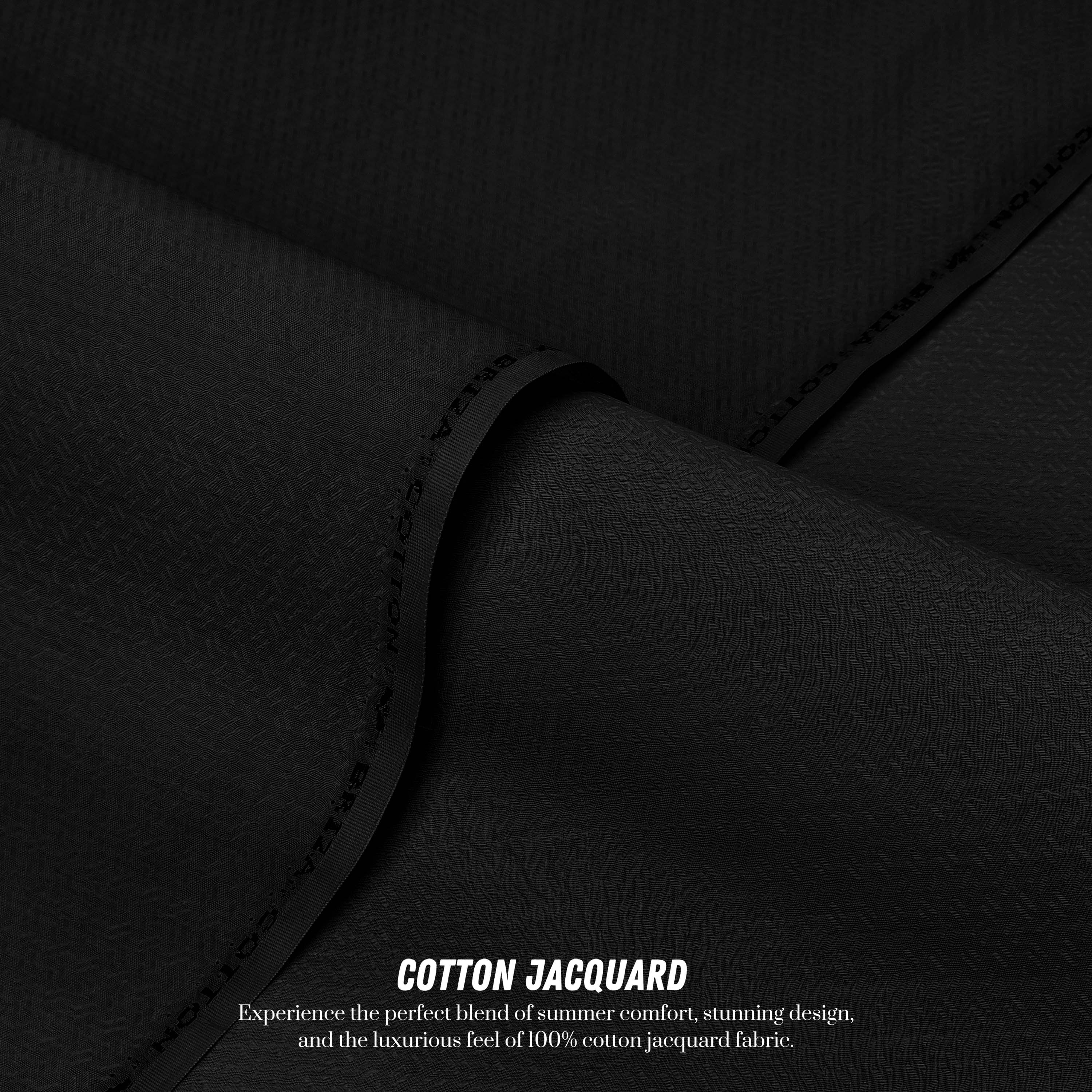 Textured Cotton Jacquard - Briza Cotton (Black)
