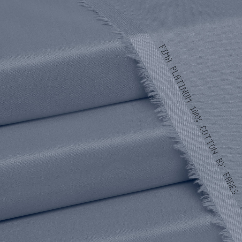 Pima Platinum unstitched cotton fabric for men in Bluish Gray – Fares Fabrics summer collection