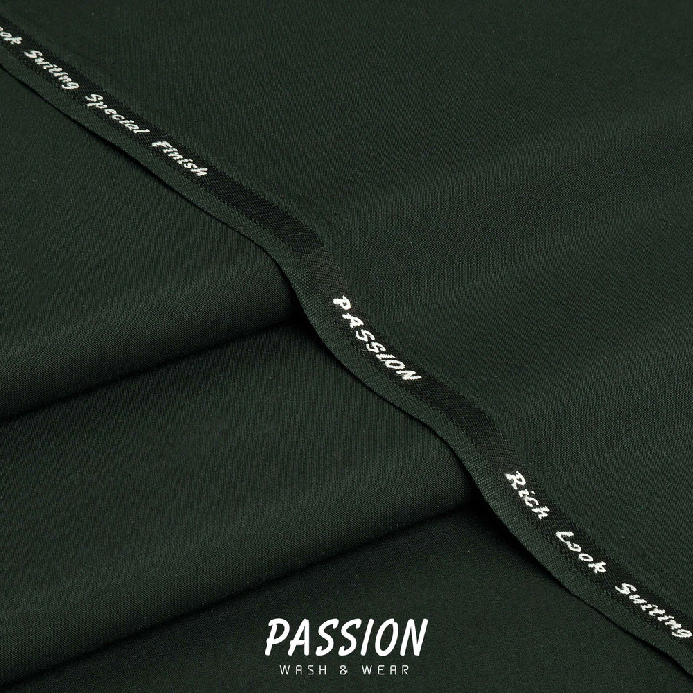 Passion Bottle Green men's wash & wear unstitched suit fabric, 4 meter, all season – Fares Fabrics