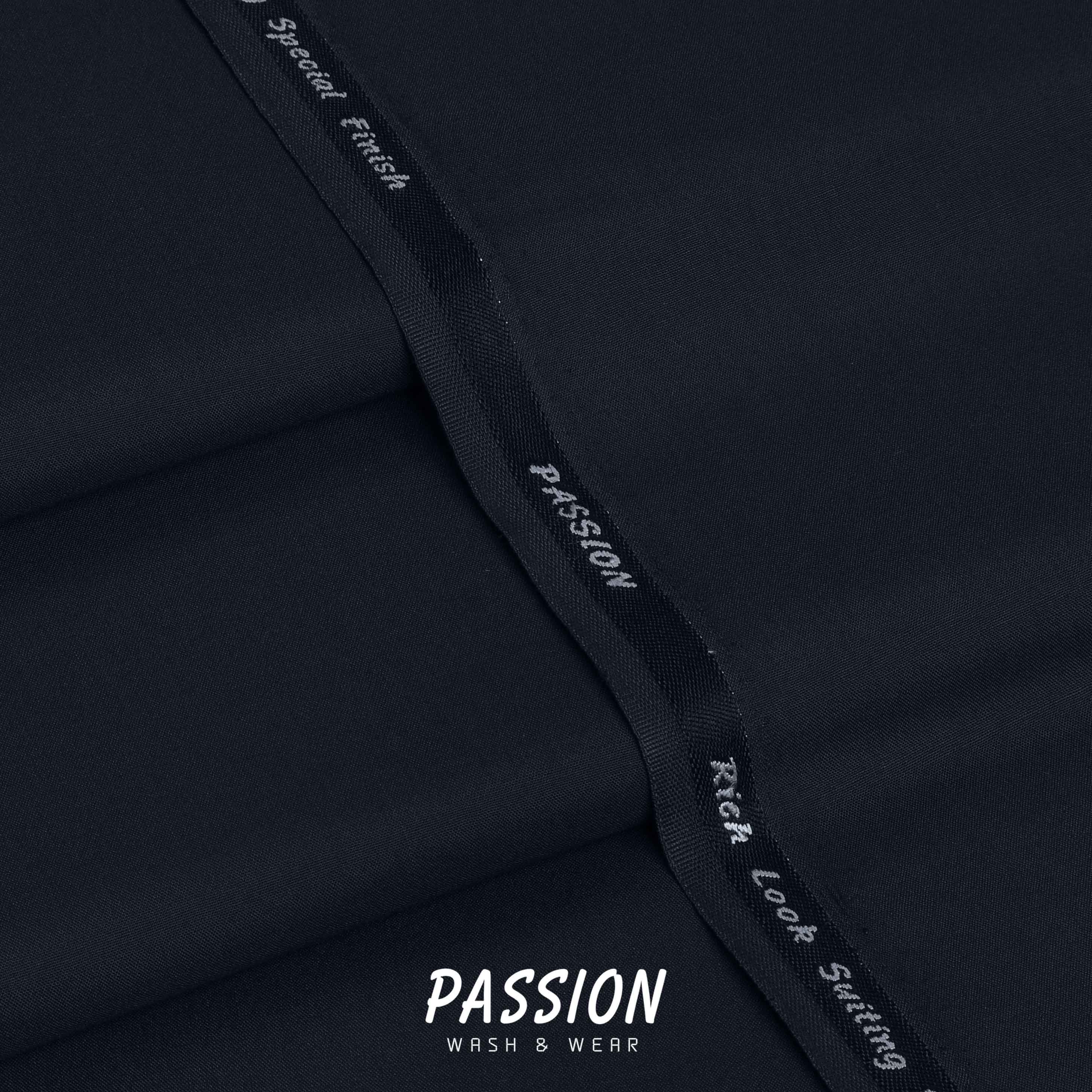 Passion Midnight Blue men's wash & wear unstitched suit fabric, 4 meter, all season – Fares Fabrics