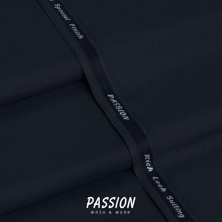 Passion Midnight Blue men's wash & wear unstitched suit fabric, 4 meter, all season – Fares Fabrics