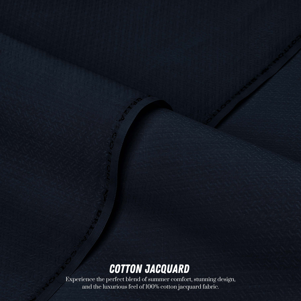 Textured Cotton Jacquard - Briza Cotton (Navy Blue)