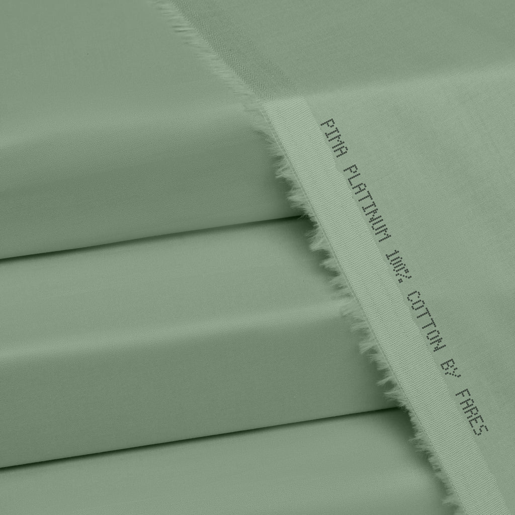 Pima Platinum unstitched cotton fabric for men in Pista Green – Fares Fabrics summer collection