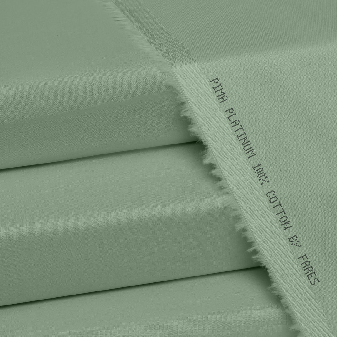 Pima Platinum unstitched cotton fabric for men in Pista Green – Fares Fabrics summer collection