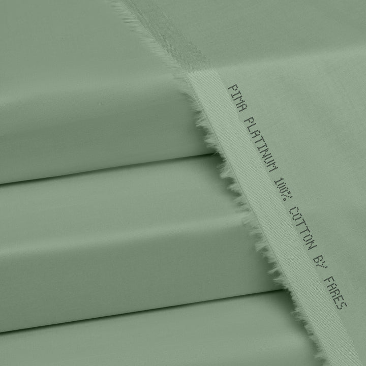 Pima Platinum unstitched cotton fabric for men in Pista Green – Fares Fabrics summer collection