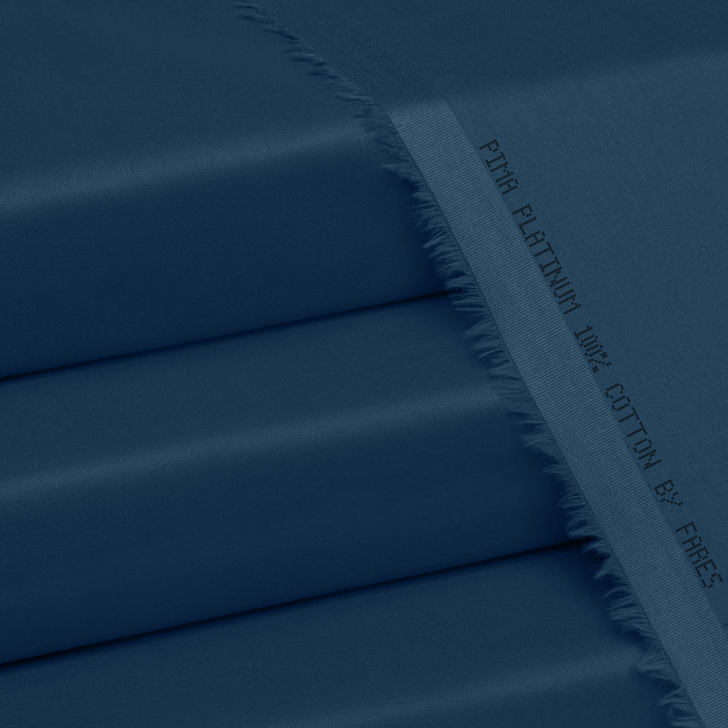 Pima Platinum unstitched cotton fabric for men in Sapphire Blue – Fares Fabrics summer collection