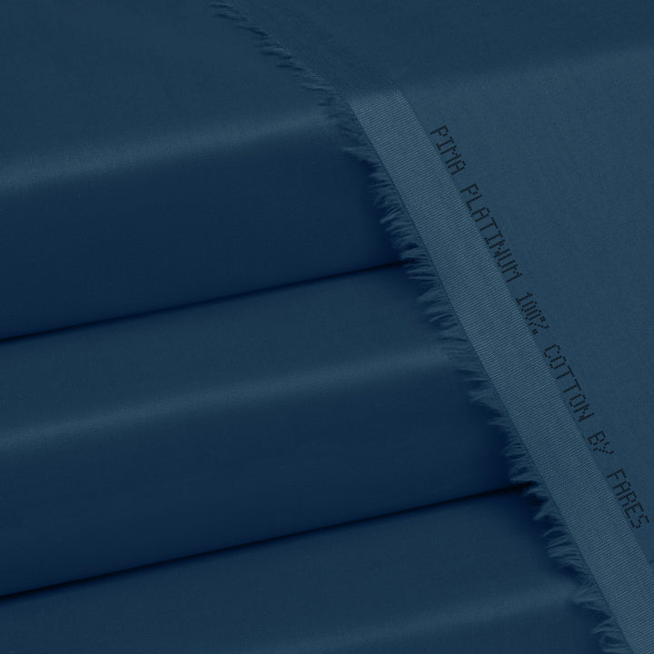 Pima Platinum unstitched cotton fabric for men in Sapphire Blue – Fares Fabrics summer collection